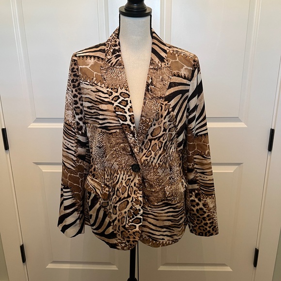 Chico’s mixed animal print blazer Medium - Picture 1 of 5